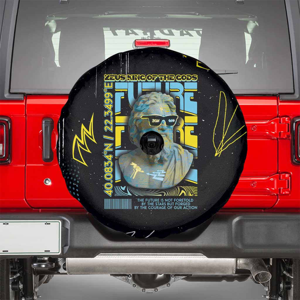 Ancient Greek Zeus Spare Tire Cover Futuristic Style - Wonder Print Shop