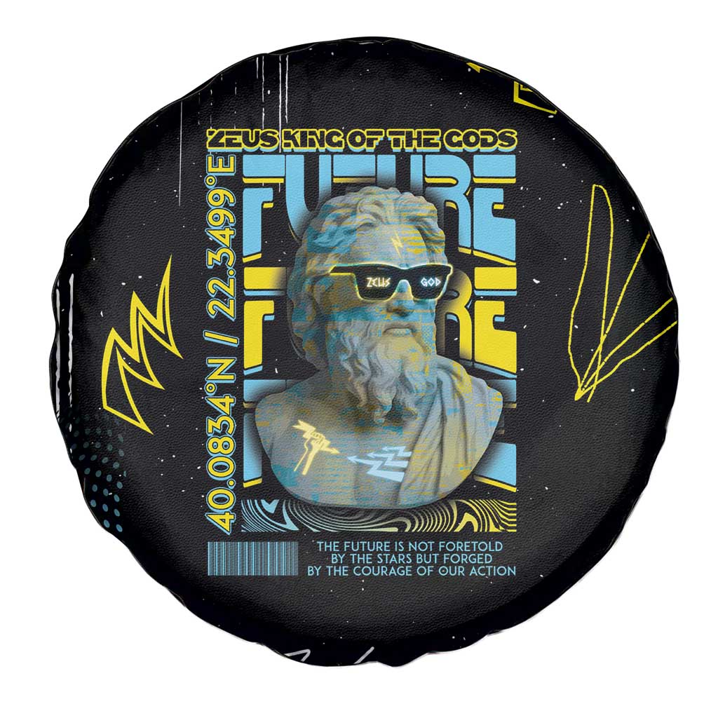 Ancient Greek Zeus Spare Tire Cover Futuristic Style - Wonder Print Shop