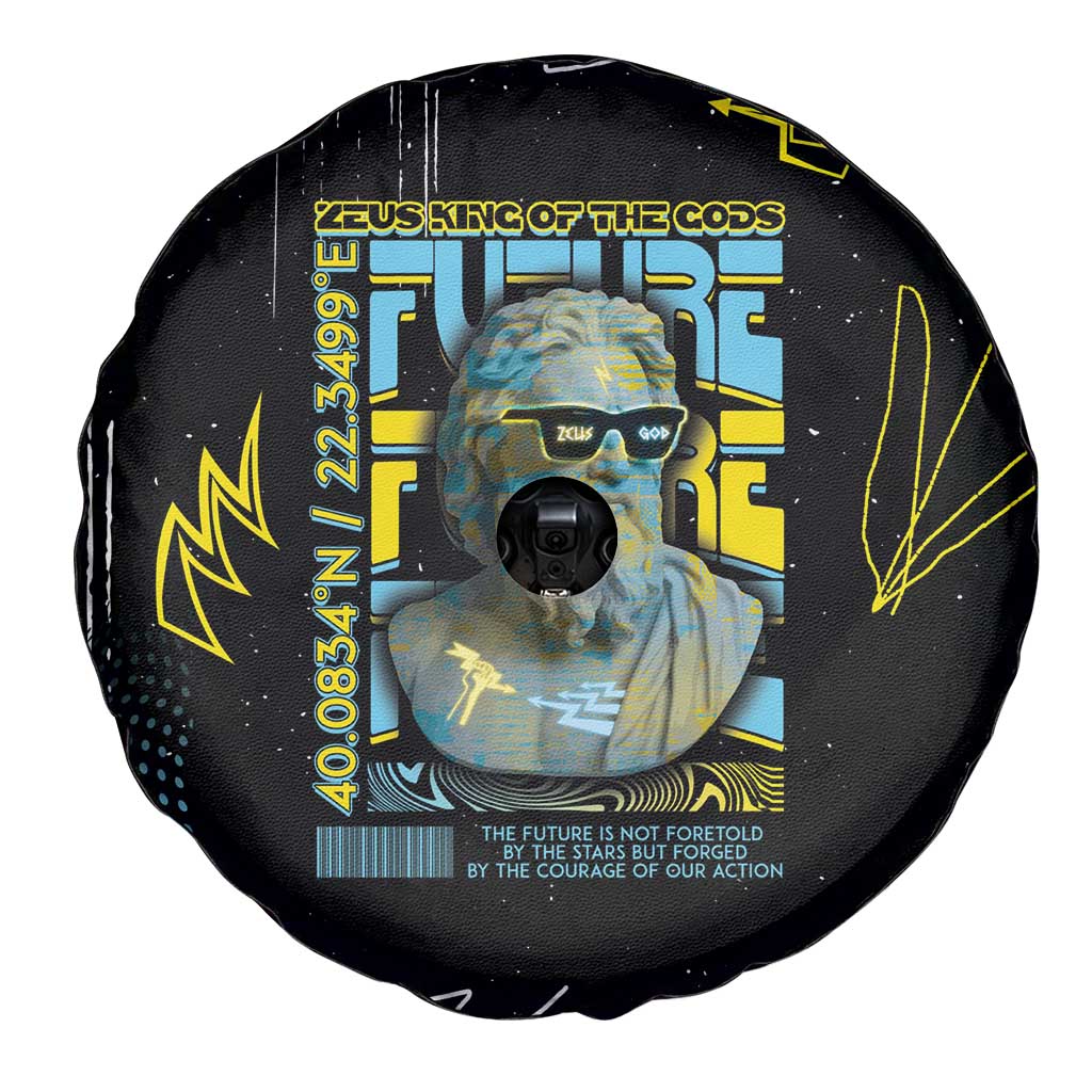 Ancient Greek Zeus Spare Tire Cover Futuristic Style - Wonder Print Shop