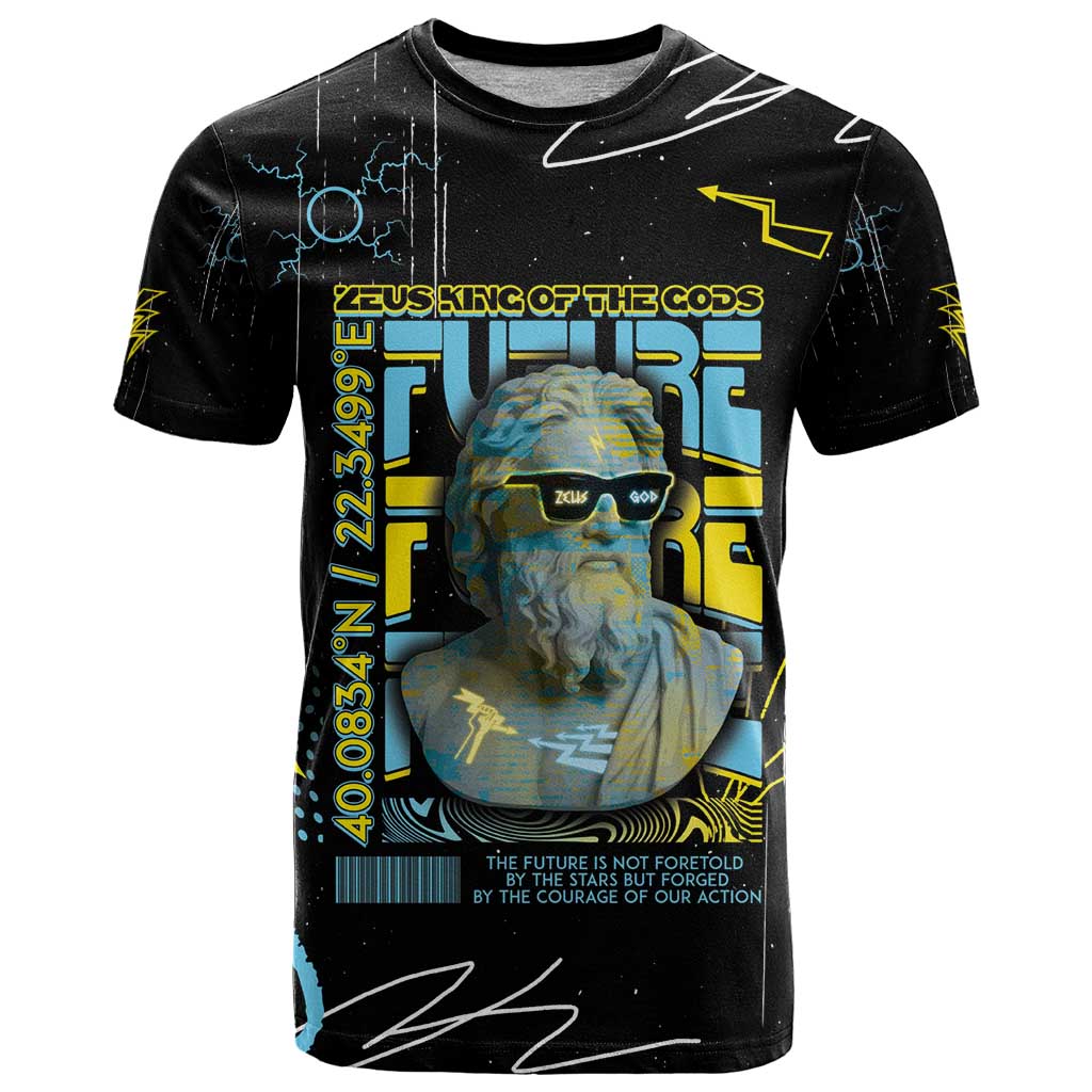 Ancient Greek Zeus T Shirt Futuristic Style - Wonder Print Shop