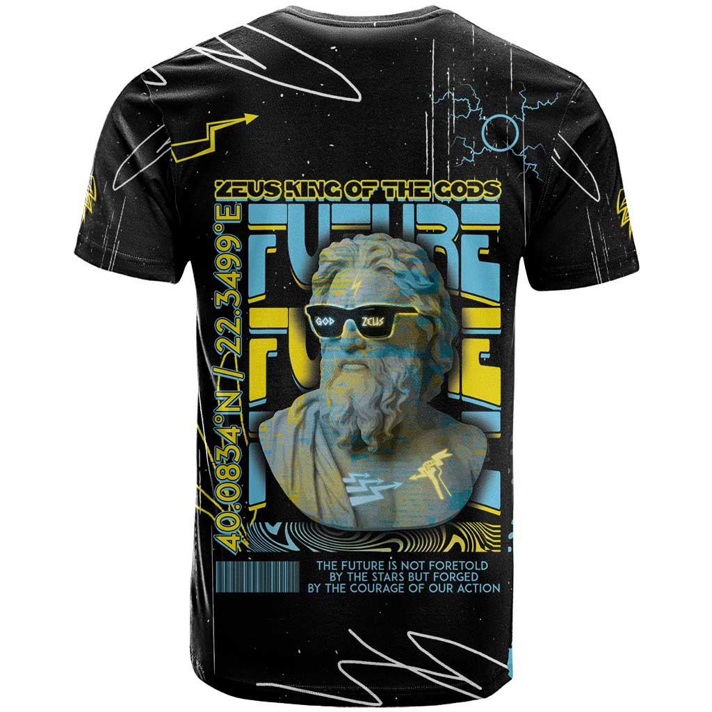 Ancient Greek Zeus T Shirt Futuristic Style - Wonder Print Shop