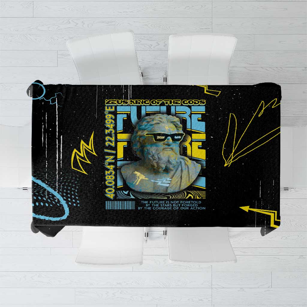 Ancient Greek Zeus Tablecloth Futuristic Style - Wonder Print Shop