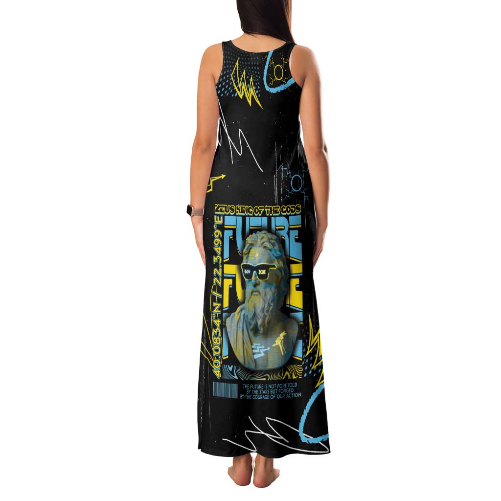 Ancient Greek Zeus Tank Maxi Dress Futuristic Style - Wonder Print Shop