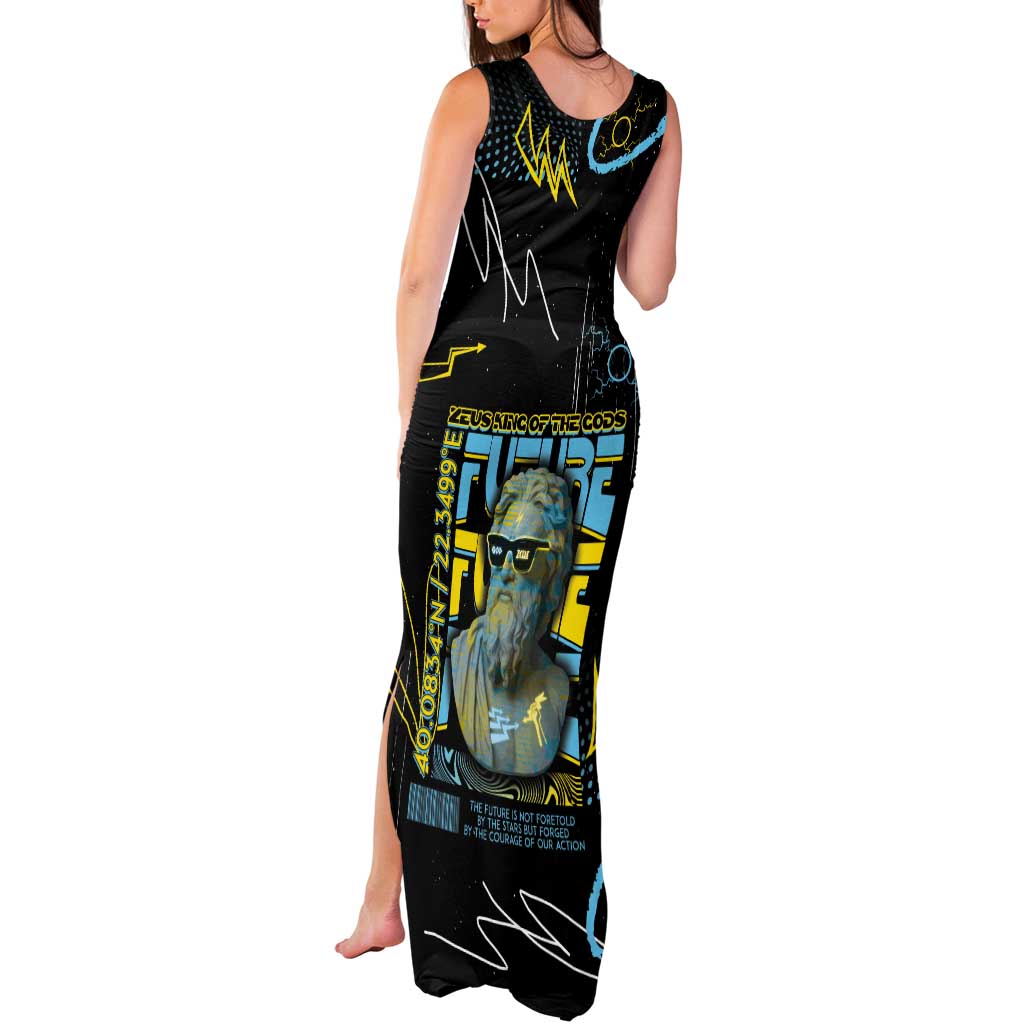Ancient Greek Zeus Tank Maxi Dress Futuristic Style - Wonder Print Shop