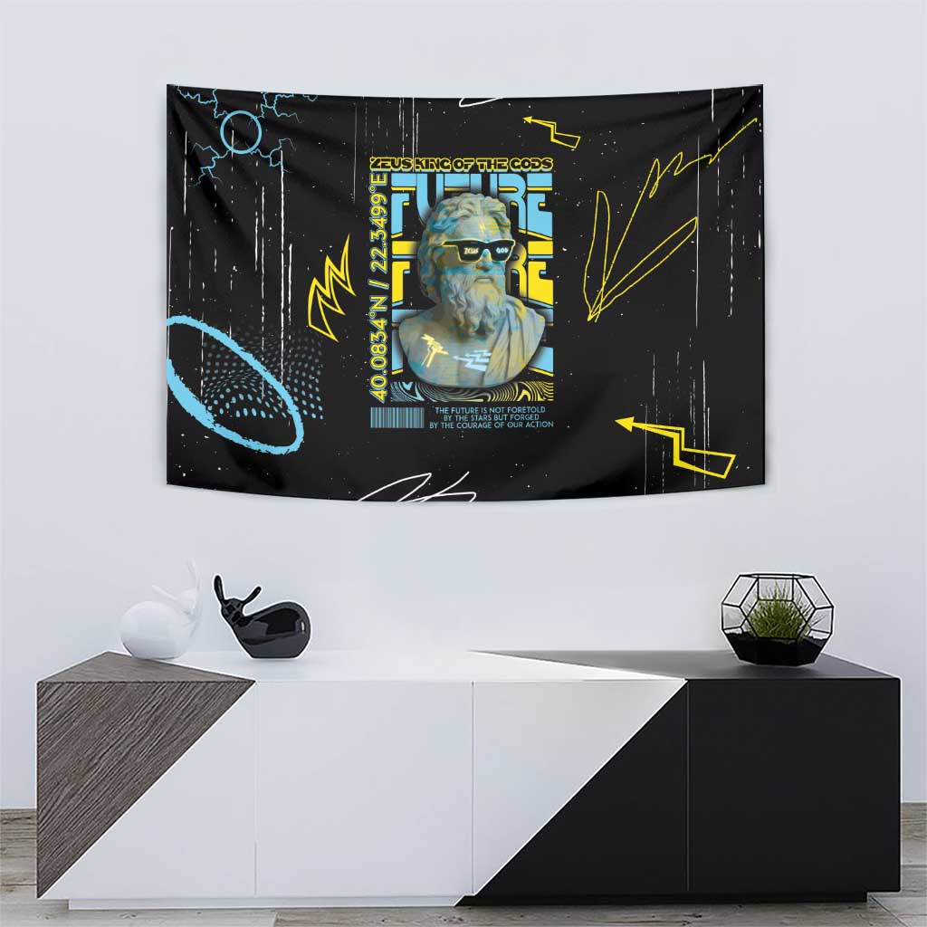 Ancient Greek Zeus Tapestry Futuristic Style - Wonder Print Shop