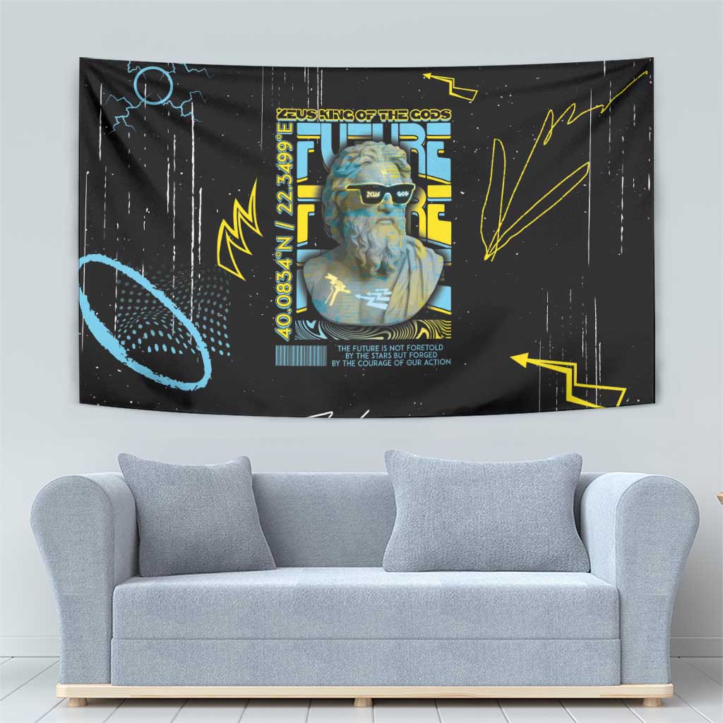 Ancient Greek Zeus Tapestry Futuristic Style - Wonder Print Shop