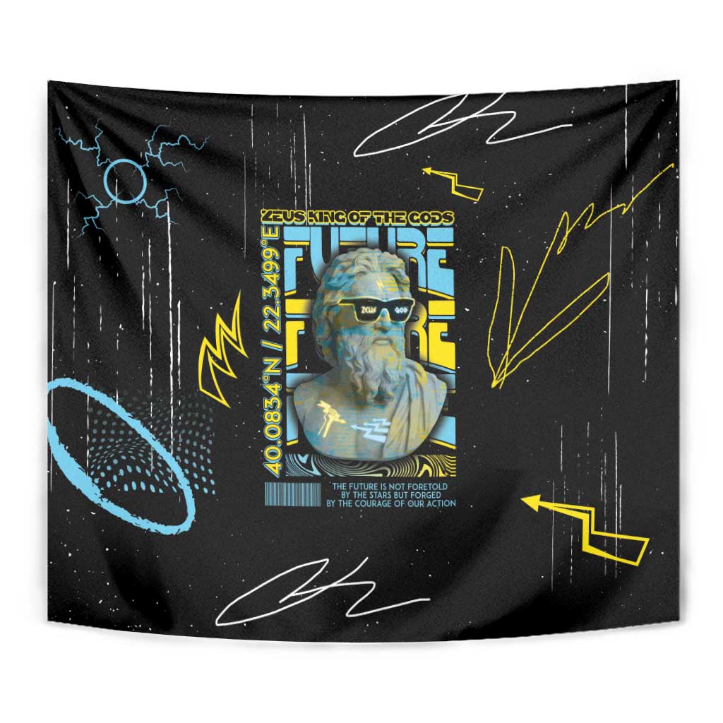 Ancient Greek Zeus Tapestry Futuristic Style - Wonder Print Shop