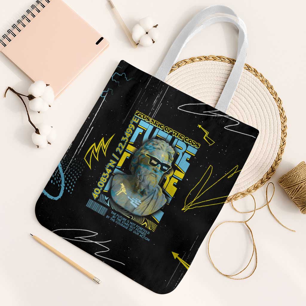 Ancient Greek Zeus Tote Bag Futuristic Style - Wonder Print Shop