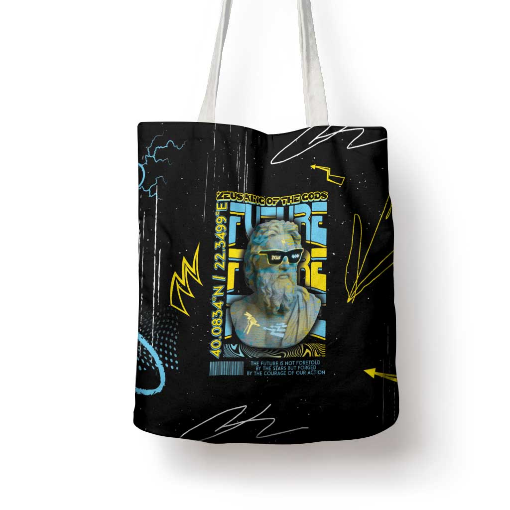Ancient Greek Zeus Tote Bag Futuristic Style - Wonder Print Shop