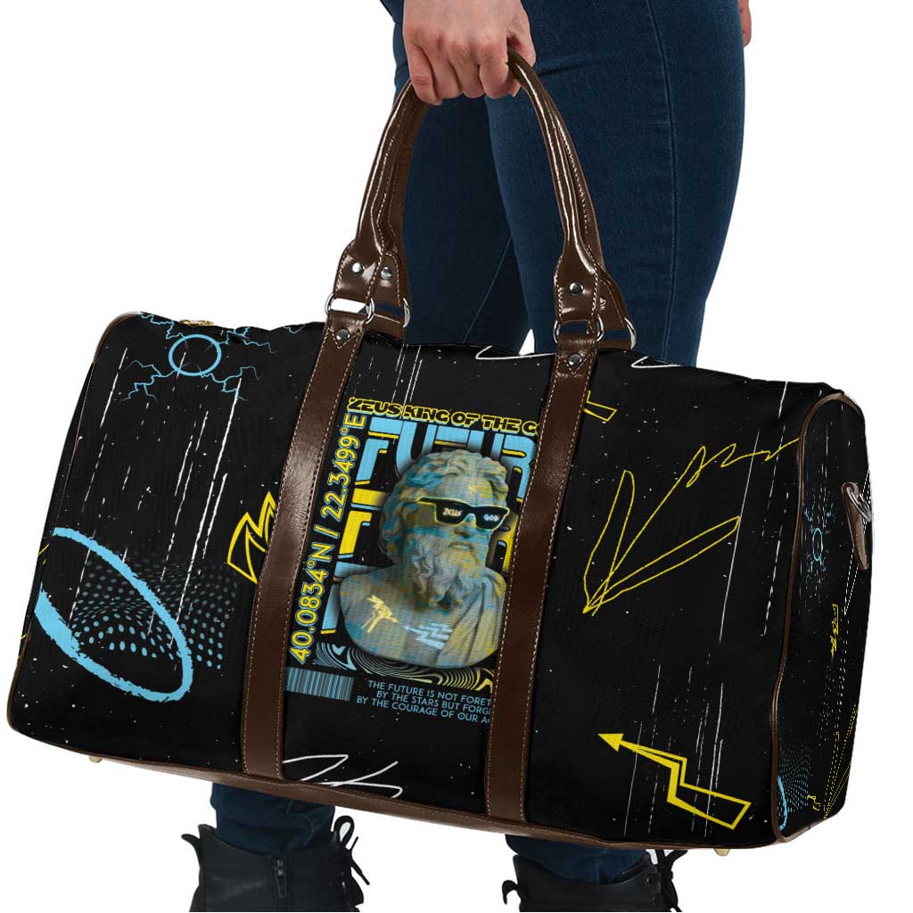 Ancient Greek Zeus Travel Bag Futuristic Style - Wonder Print Shop