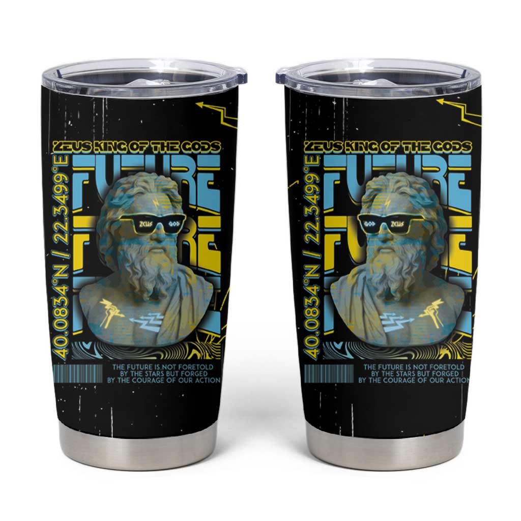 Ancient Greek Zeus Tumbler Cup Futuristic Style - Wonder Print Shop