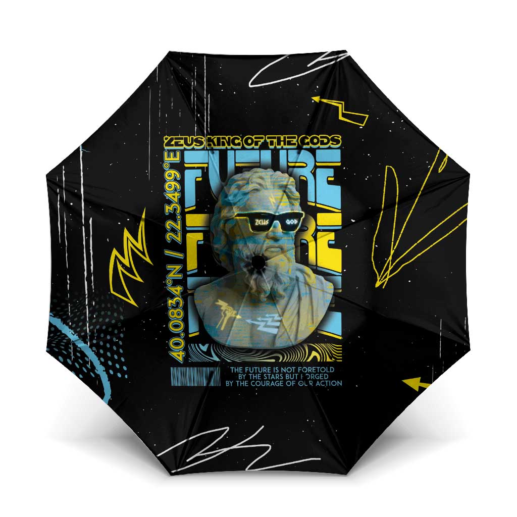 Ancient Greek Zeus Umbrella Futuristic Style - Wonder Print Shop