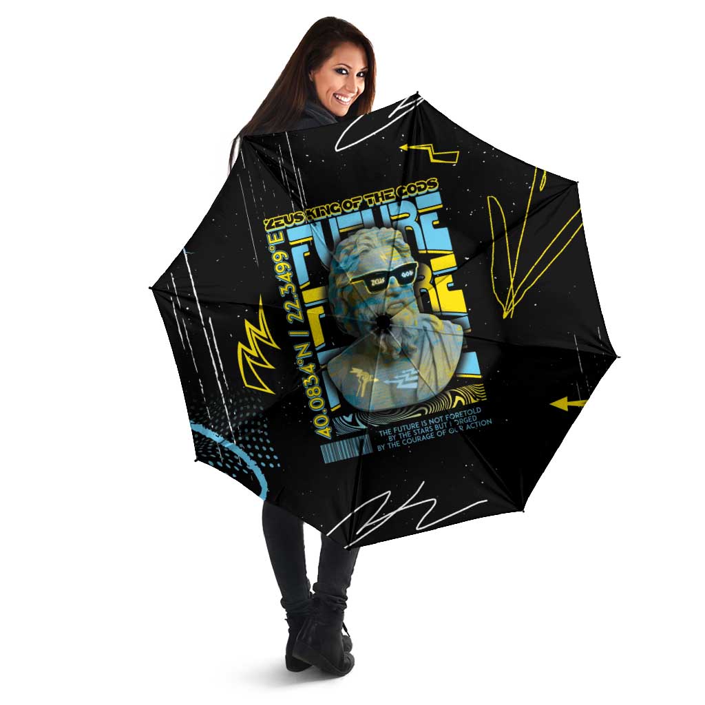 Ancient Greek Zeus Umbrella Futuristic Style - Wonder Print Shop