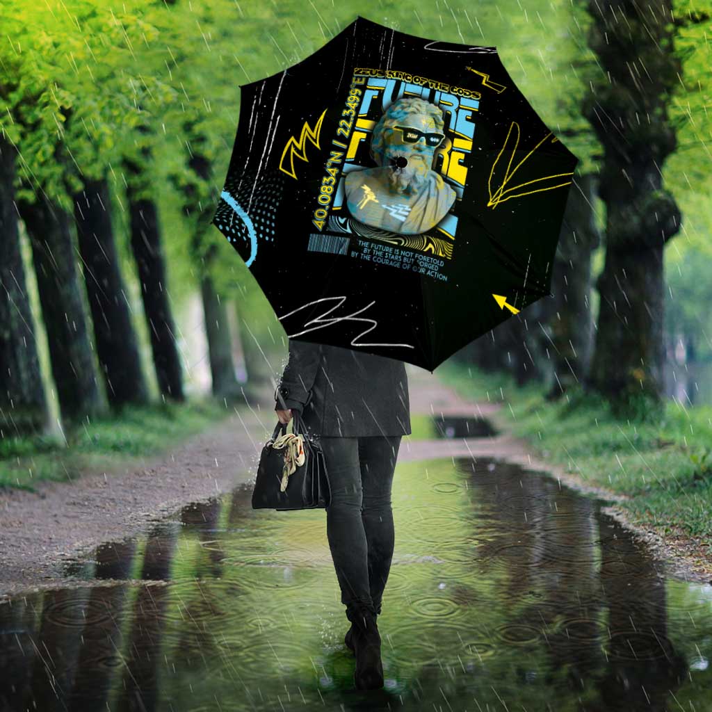 Ancient Greek Zeus Umbrella Futuristic Style - Wonder Print Shop