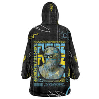 Ancient Greek Zeus Wearable Blanket Hoodie Futuristic Style - Wonder Print Shop