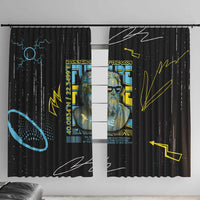 Ancient Greek Zeus Window Curtain Futuristic Style - Wonder Print Shop