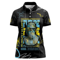 Ancient Greek Zeus Women Polo Shirt Futuristic Style - Wonder Print Shop