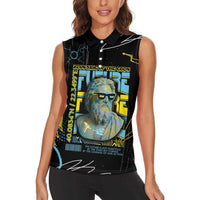 Ancient Greek Zeus Women Sleeveless Polo Shirt Futuristic Style - Wonder Print Shop