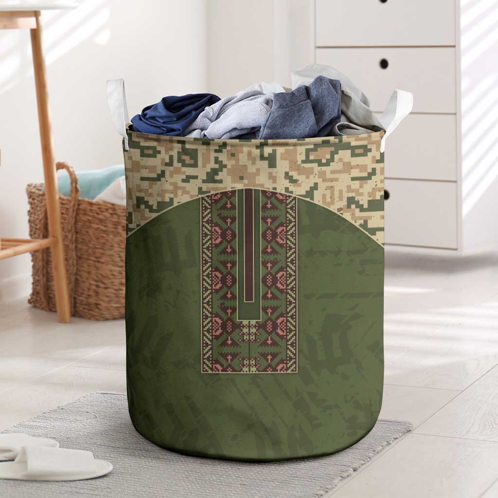 Ukraine Vyshyvanka Motif Laundry Basket Ukrainian Military Style - Wonder Print Shop