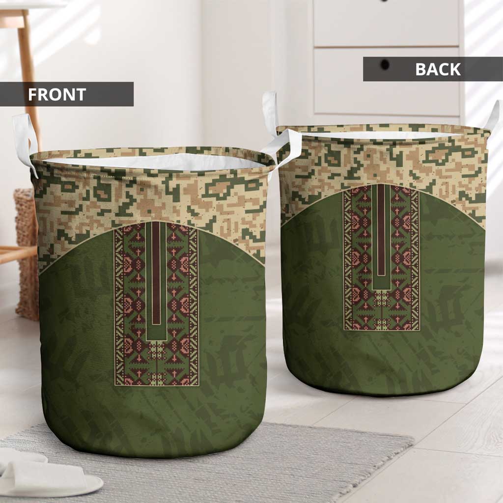 Ukraine Vyshyvanka Motif Laundry Basket Ukrainian Military Style - Wonder Print Shop