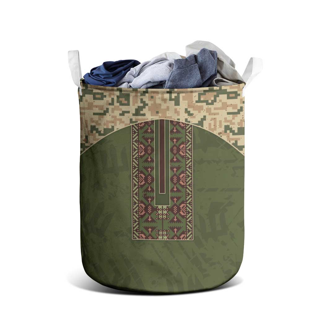 Ukraine Vyshyvanka Motif Laundry Basket Ukrainian Military Style - Wonder Print Shop