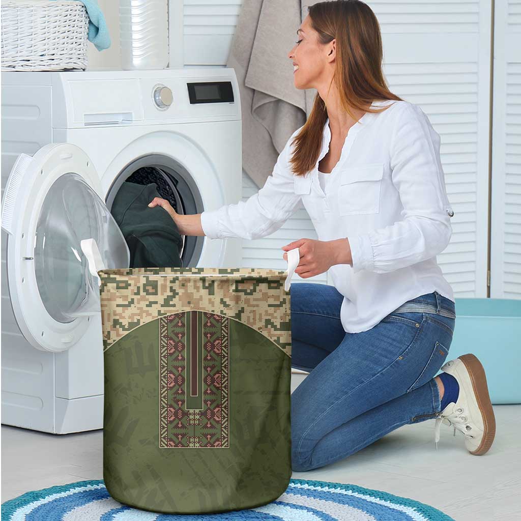 Ukraine Vyshyvanka Motif Laundry Basket Ukrainian Military Style - Wonder Print Shop