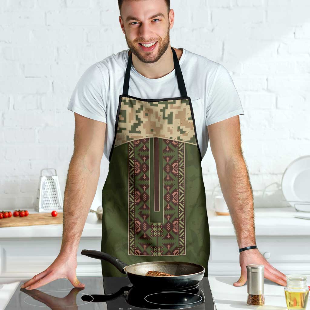 Ukraine Vyshyvanka Motif Apron Ukrainian Military Style - Wonder Print Shop