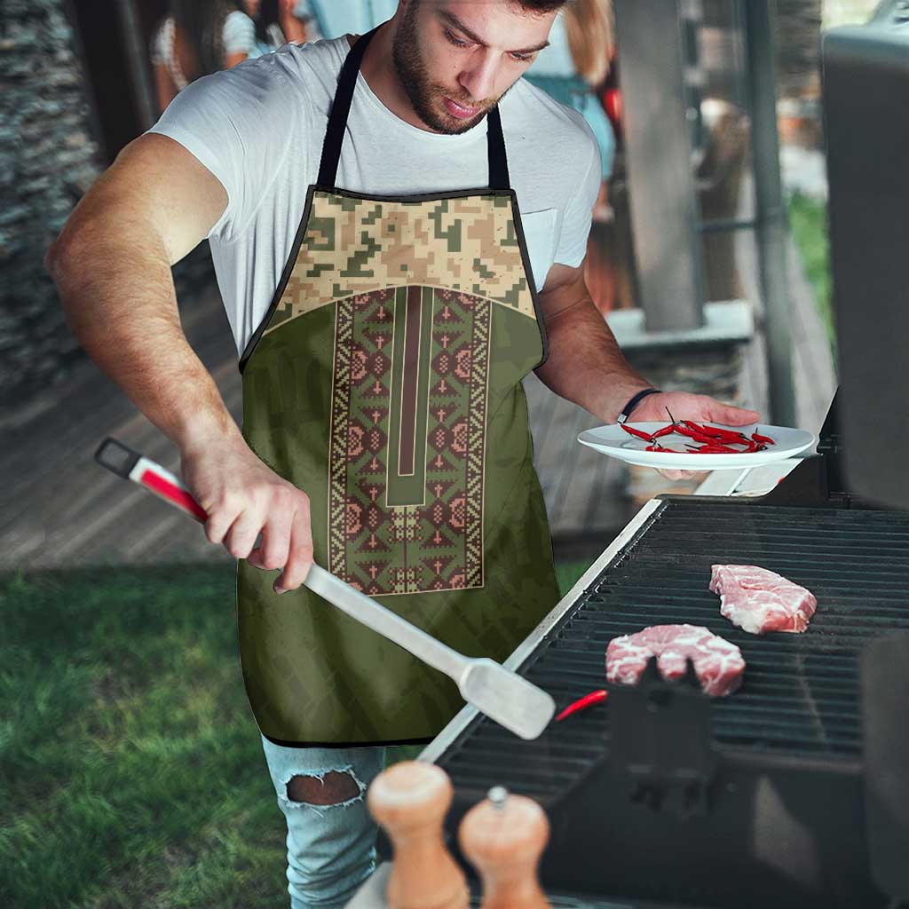Ukraine Vyshyvanka Motif Apron Ukrainian Military Style - Wonder Print Shop
