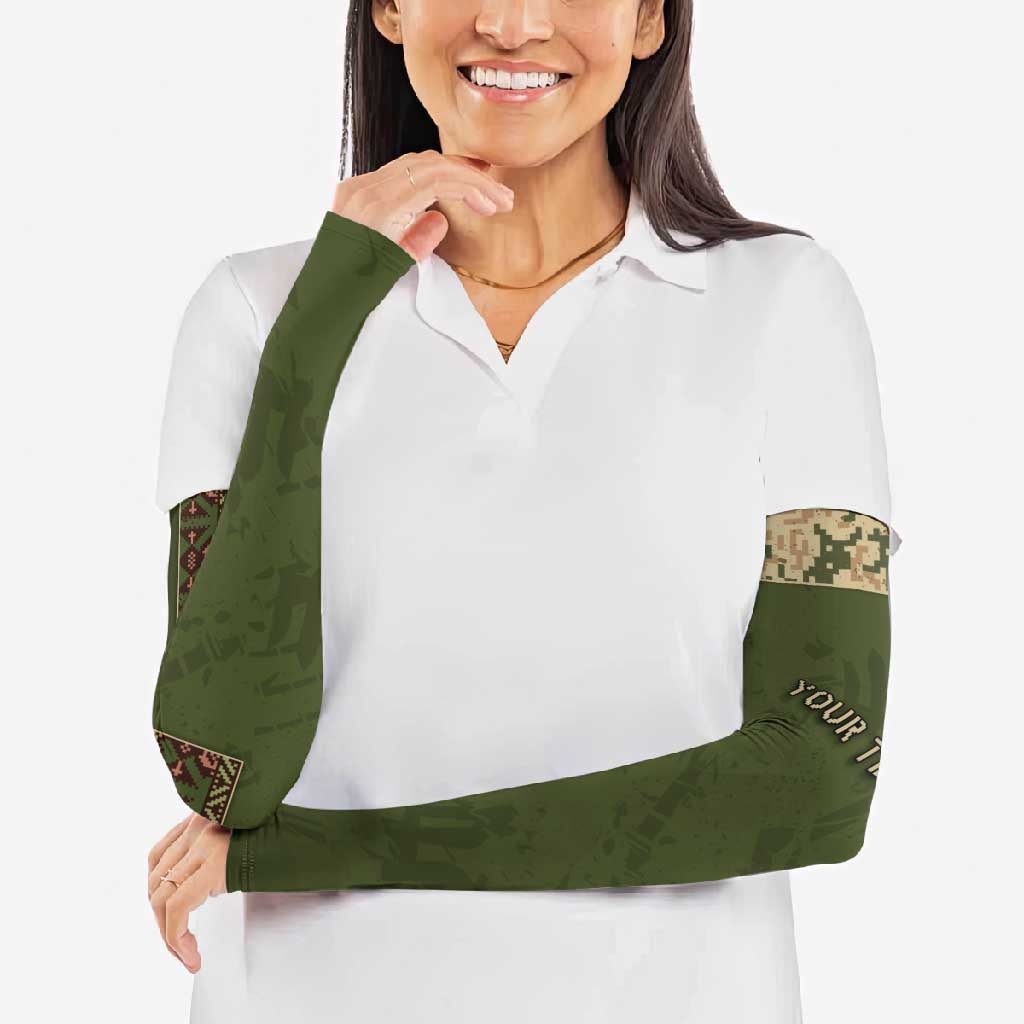 Personalized Ukraine Vyshyvanka Motif Arm Sleeves Ukrainian Military Style - Wonder Print Shop