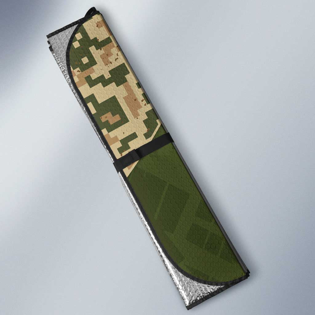Ukraine Vyshyvanka Motif Auto Sun Shade Ukrainian Military Style - Wonder Print Shop