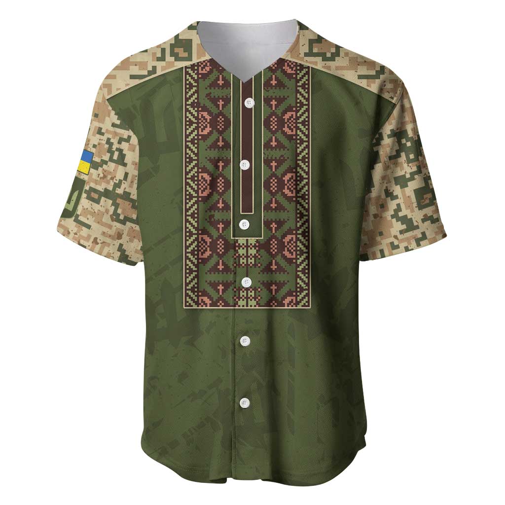 Personalized Ukraine Vyshyvanka Motif Baseball Jersey Ukrainian Military Style - Wonder Print Shop