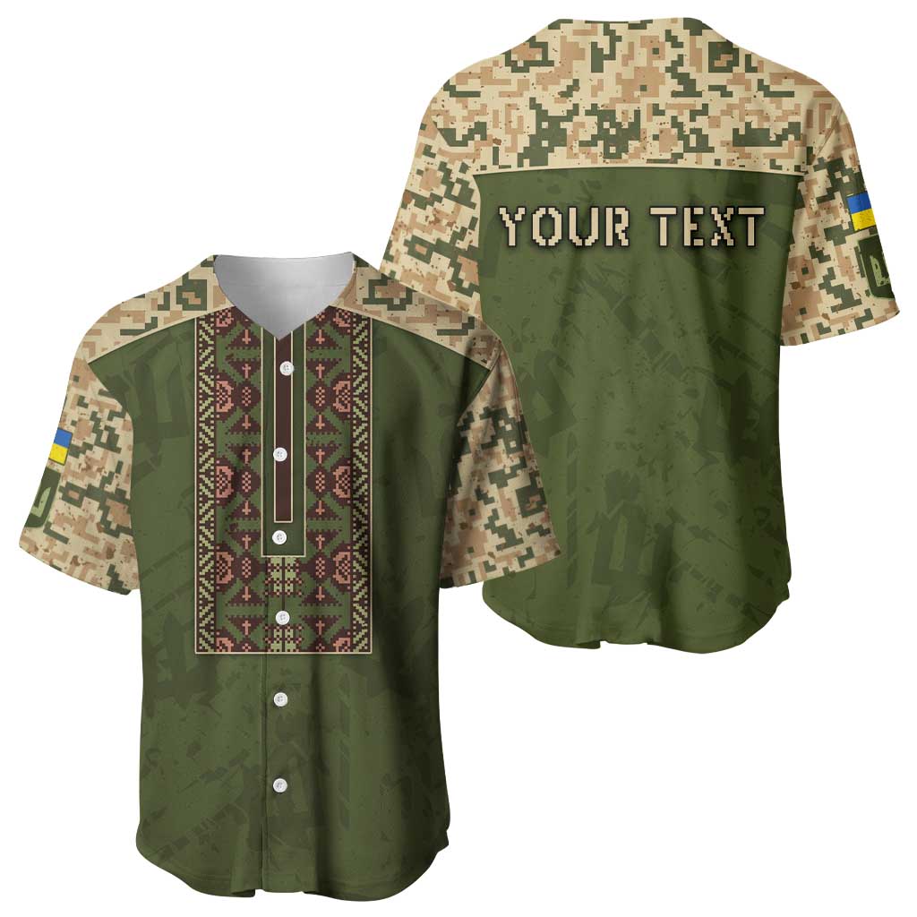 Personalized Ukraine Vyshyvanka Motif Baseball Jersey Ukrainian Military Style - Wonder Print Shop