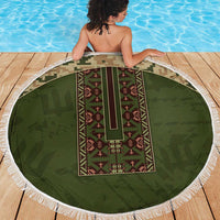 Ukraine Vyshyvanka Motif Beach Blanket Ukrainian Military Style - Wonder Print Shop
