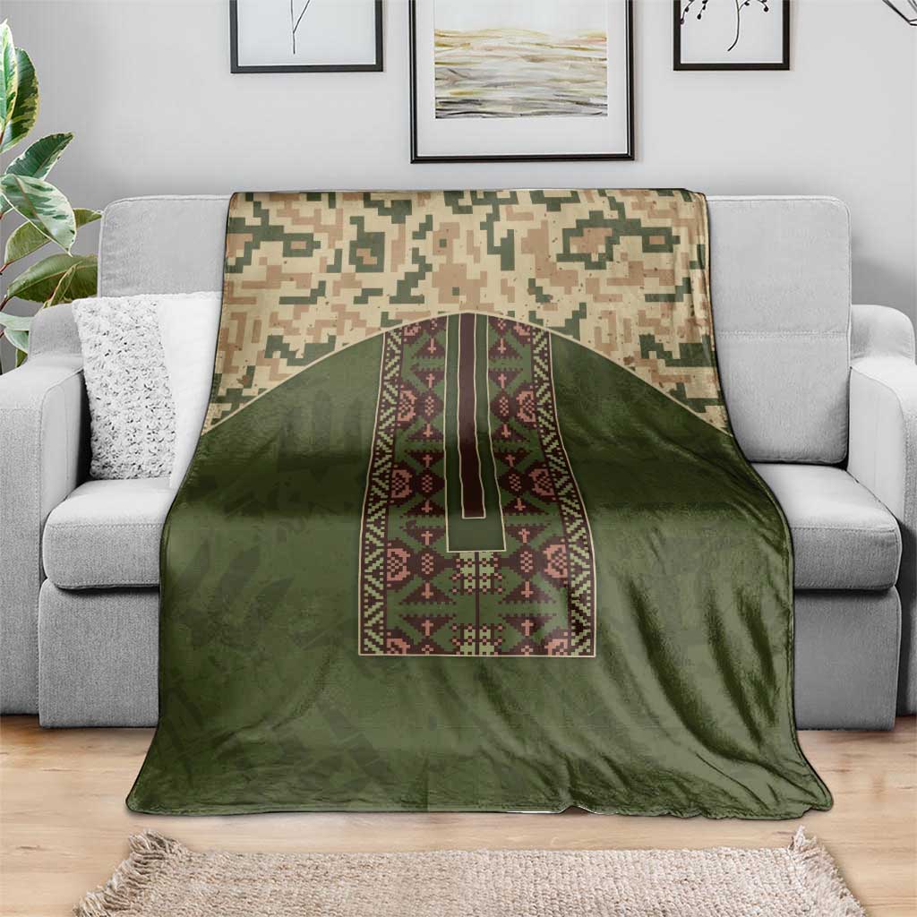 Ukraine Vyshyvanka Motif Blanket Ukrainian Military Style - Wonder Print Shop