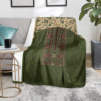 Ukraine Vyshyvanka Motif Blanket Ukrainian Military Style - Wonder Print Shop