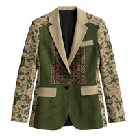 Personalized Ukraine Vyshyvanka Motif Blazer Ukrainian Military Style - Wonder Print Shop