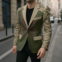 Personalized Ukraine Vyshyvanka Motif Blazer Ukrainian Military Style - Wonder Print Shop
