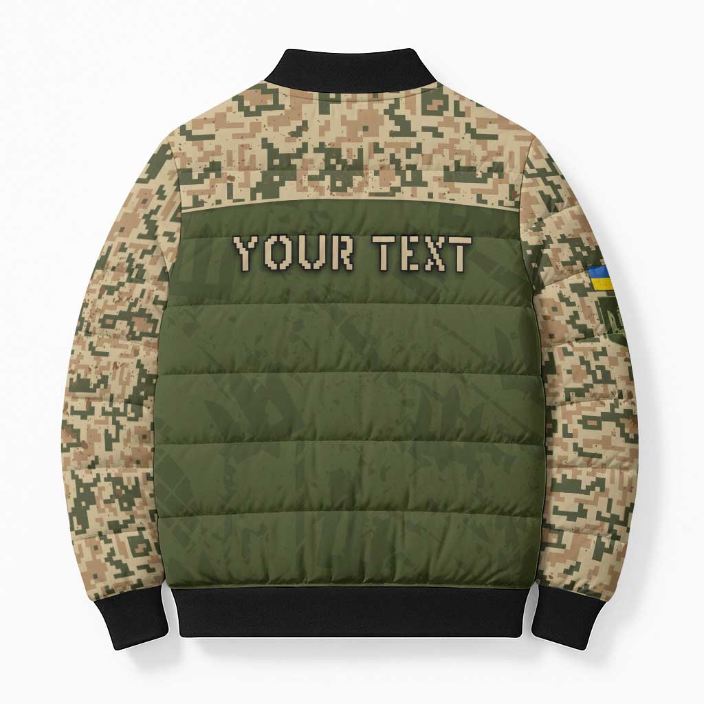 Personalized Ukraine Vyshyvanka Motif Bomber Puffer Jacket Ukrainian Military Style - Wonder Print Shop