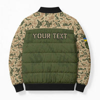 Personalized Ukraine Vyshyvanka Motif Bomber Puffer Jacket Ukrainian Military Style - Wonder Print Shop
