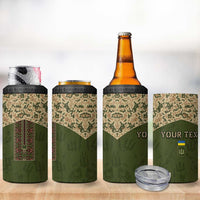 Personalized Ukraine Vyshyvanka Motif 4 in 1 Can Cooler Tumbler Ukrainian Military Style - Wonder Print Shop