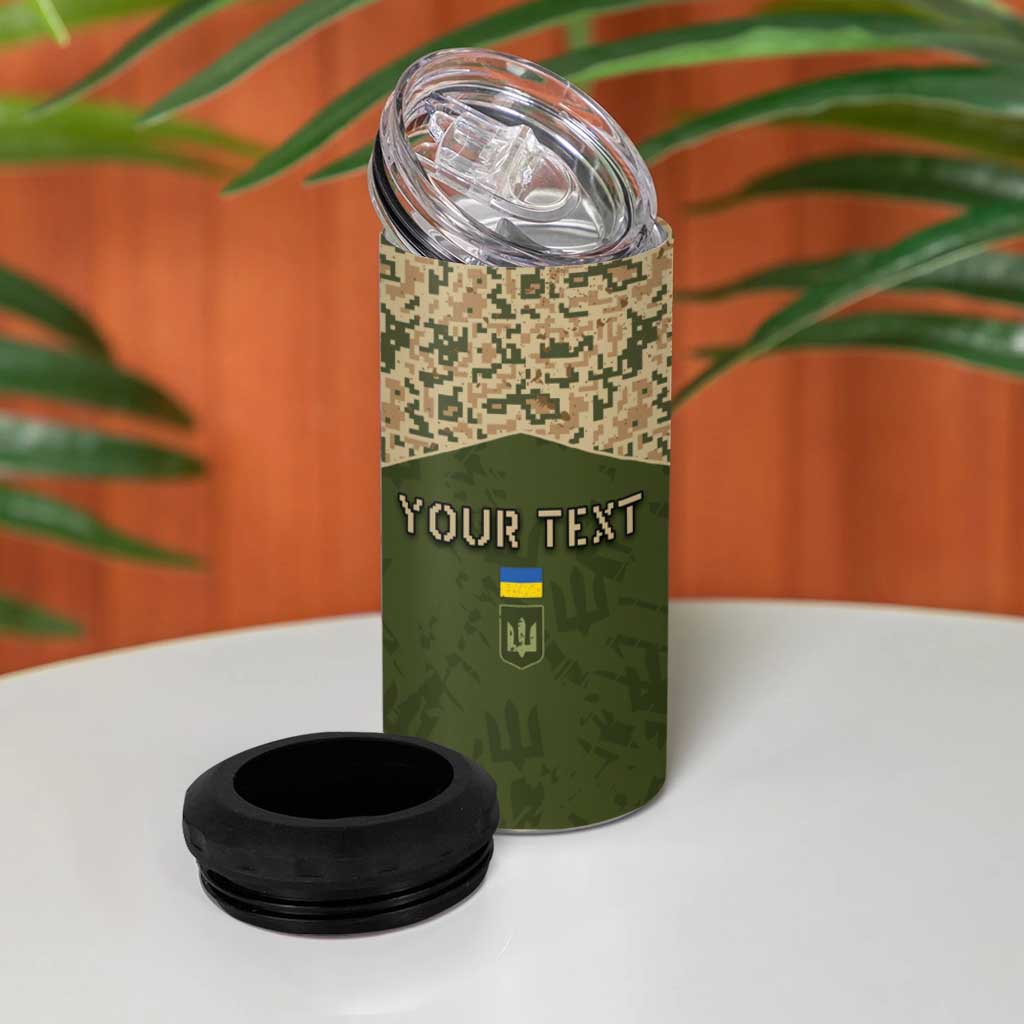 Personalized Ukraine Vyshyvanka Motif 4 in 1 Can Cooler Tumbler Ukrainian Military Style - Wonder Print Shop