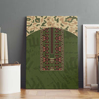 Ukraine Vyshyvanka Motif Canvas Wall Art Ukrainian Military Style - Wonder Print Shop