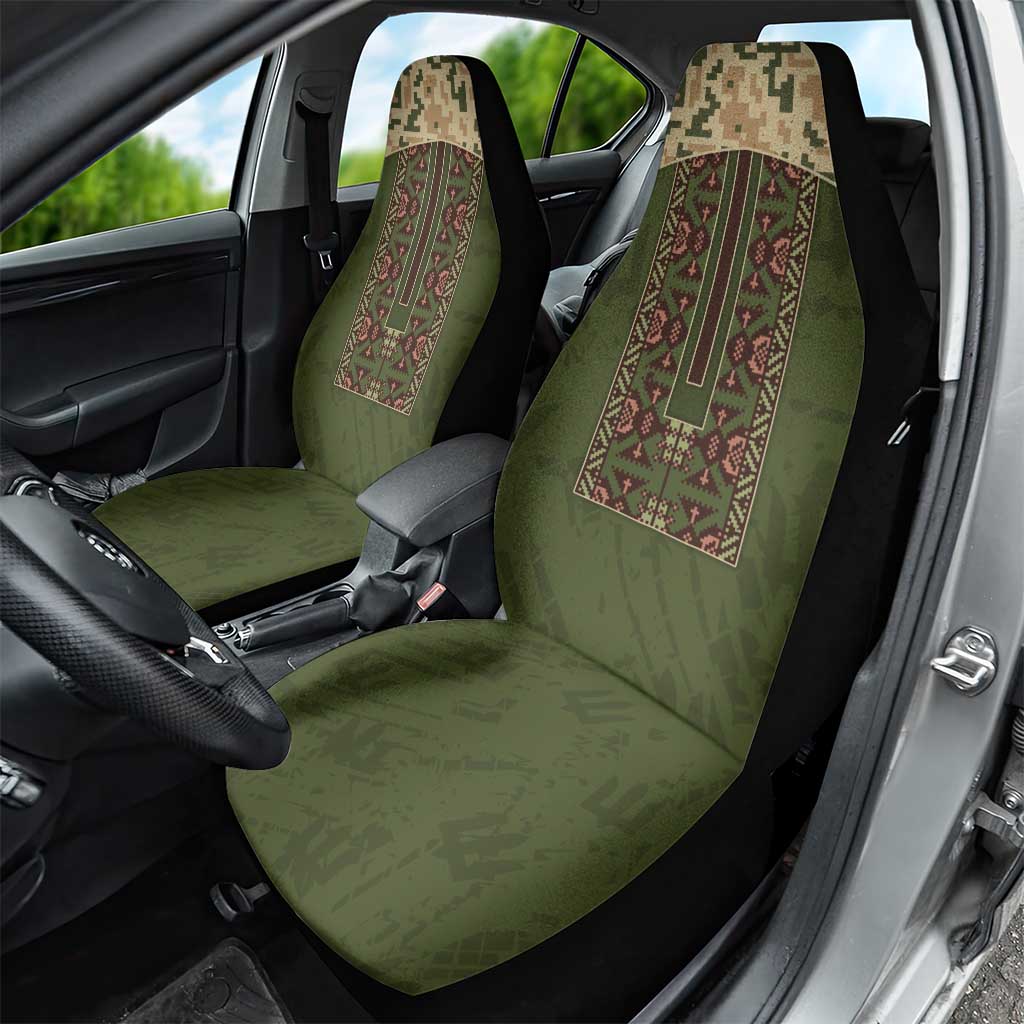 Ukraine Vyshyvanka Motif Car Seat Cover Ukrainian Military Style - Wonder Print Shop