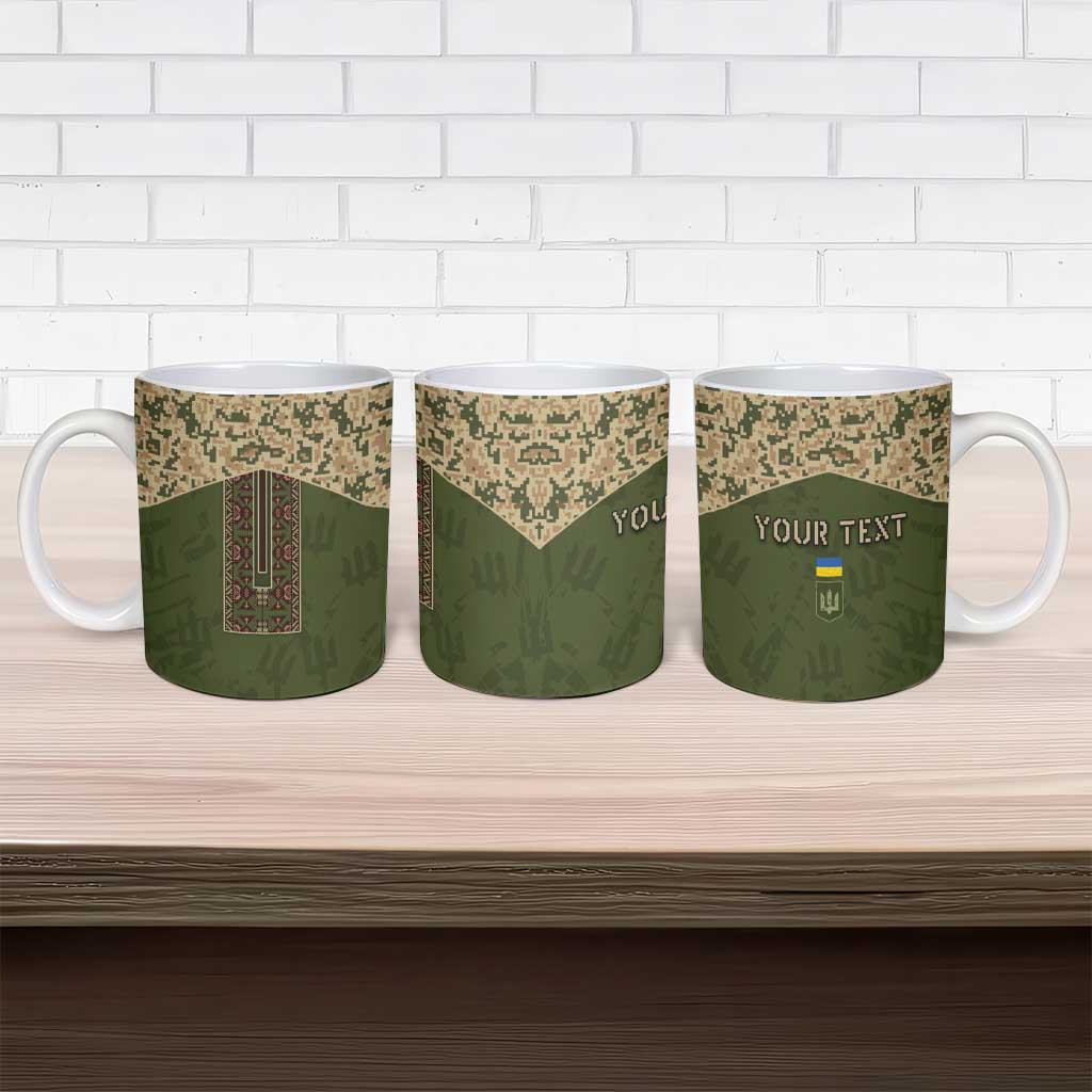 Personalized Ukraine Vyshyvanka Motif Ceramic Mug Ukrainian Military Style - Wonder Print Shop