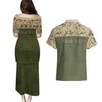 Personalized Ukraine Vyshyvanka Motif Couples Matching Puletasi and Hawaiian Shirt Ukrainian Military Style - Wonder Print Shop