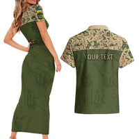 Personalized Ukraine Vyshyvanka Motif Couples Matching Short Sleeve Bodycon Dress and Hawaiian Shirt Ukrainian Military Style - Wonder Print Shop