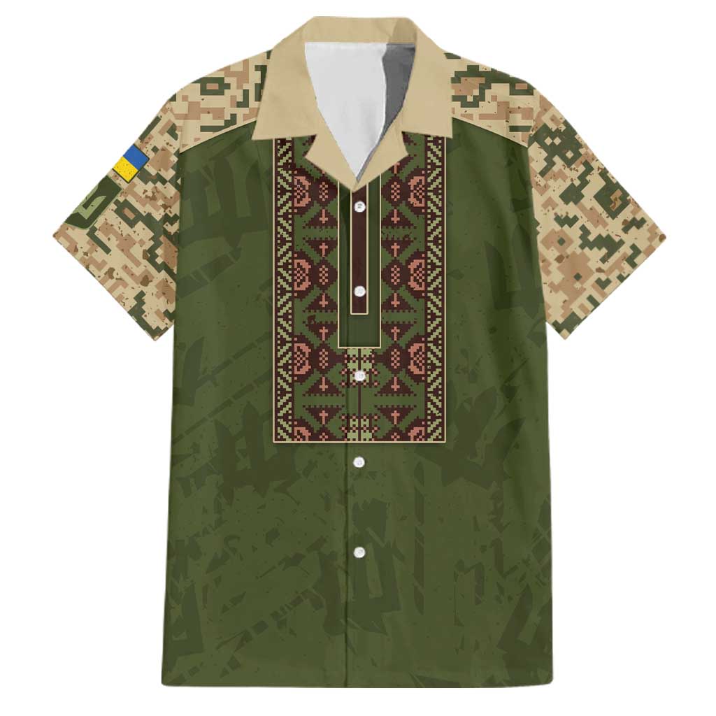 Personalized Ukraine Vyshyvanka Motif Family Matching Mermaid Dress and Hawaiian Shirt Ukrainian Military Style - Wonder Print Shop