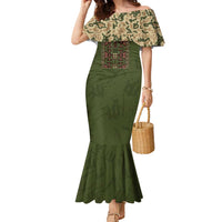 Personalized Ukraine Vyshyvanka Motif Family Matching Mermaid Dress and Hawaiian Shirt Ukrainian Military Style - Wonder Print Shop