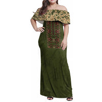 Personalized Ukraine Vyshyvanka Motif Family Matching Off Shoulder Maxi Dress and Hawaiian Shirt Ukrainian Military Style - Wonder Print Shop