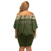 Personalized Ukraine Vyshyvanka Motif Family Matching Off Shoulder Short Dress and Hawaiian Shirt Ukrainian Military Style - Wonder Print Shop
